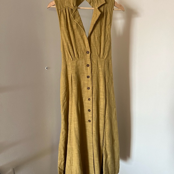 Free People Dresses & Skirts - Free People Linen Button-Down Midi Dress